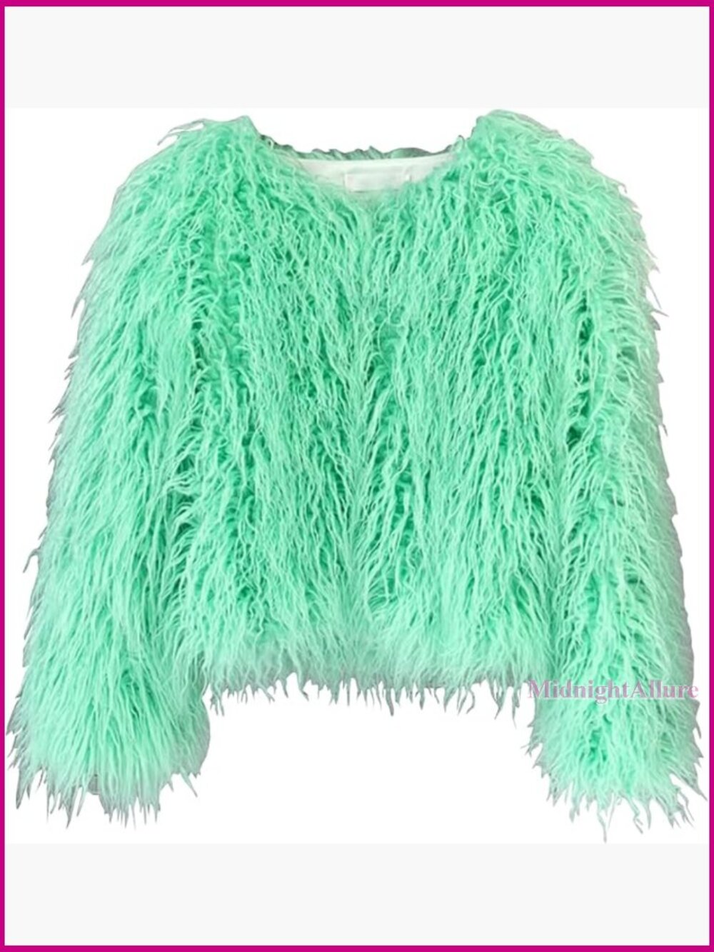 Winter Faux Fur Coat Women's Shaggy Wrap Jacket Long Sleeve